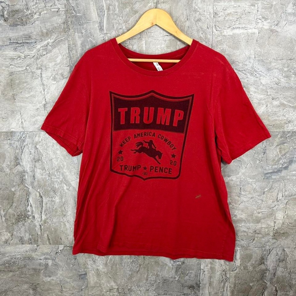 Trump Keep America Cowboy  graphic tee Men's 2XL #TrumpMerch Red‎ and Black